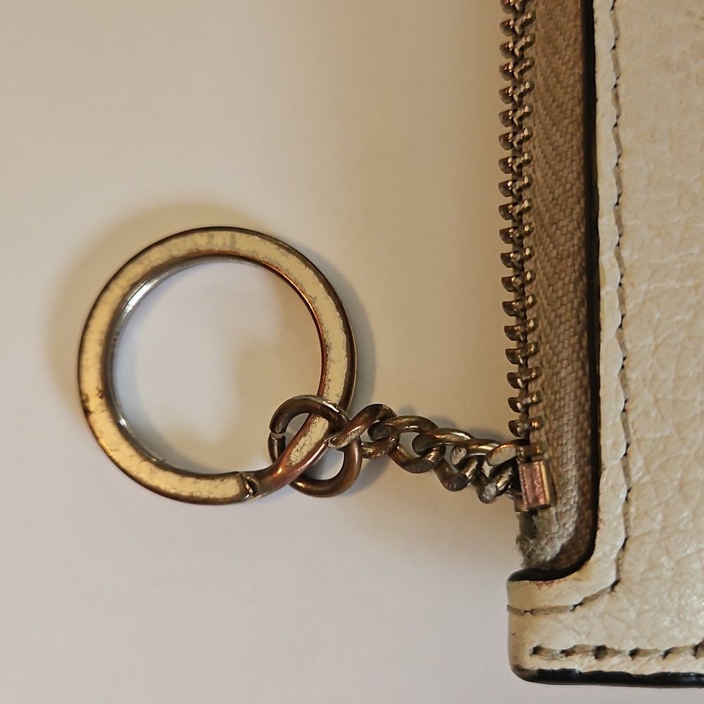 Kate Spade New York Pebbled Leather Zip Card Holder ID Wallet Wristlet Beige - Picture 3 of 6